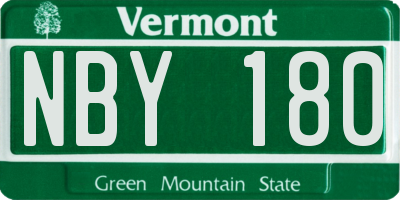 VT license plate NBY180
