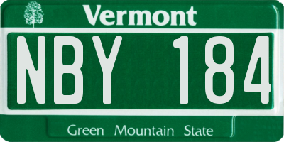 VT license plate NBY184