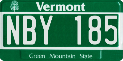 VT license plate NBY185