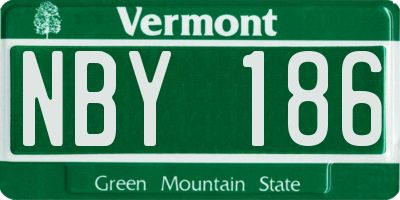 VT license plate NBY186