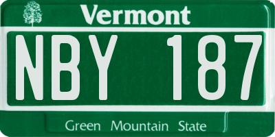 VT license plate NBY187