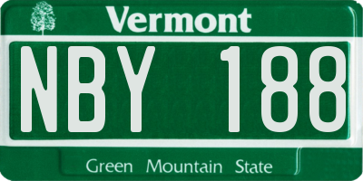 VT license plate NBY188