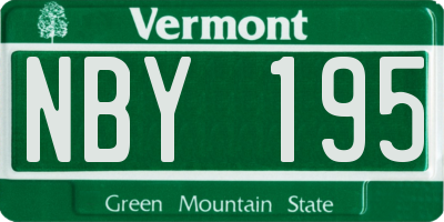 VT license plate NBY195