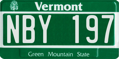 VT license plate NBY197
