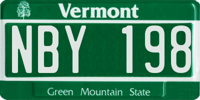 VT license plate NBY198