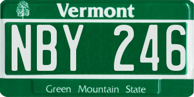 VT license plate NBY246