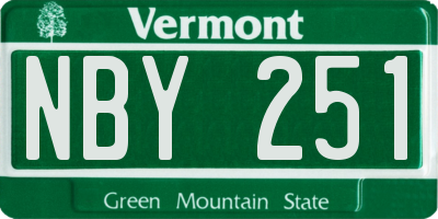 VT license plate NBY251