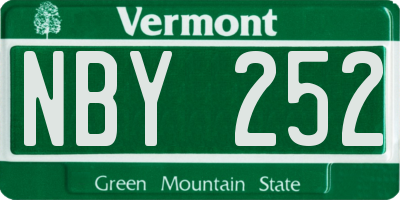 VT license plate NBY252