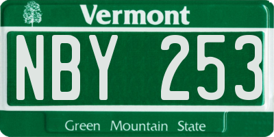 VT license plate NBY253