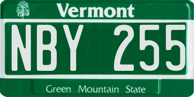 VT license plate NBY255