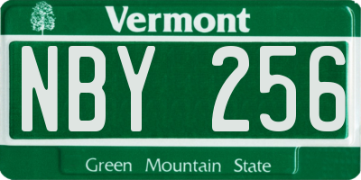 VT license plate NBY256