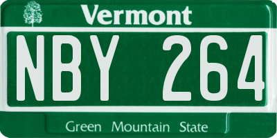 VT license plate NBY264