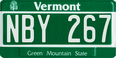VT license plate NBY267