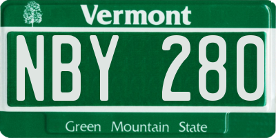 VT license plate NBY280