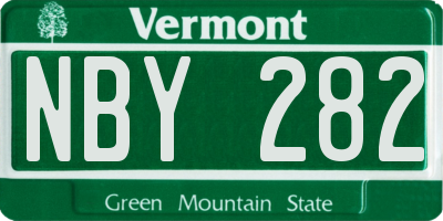 VT license plate NBY282