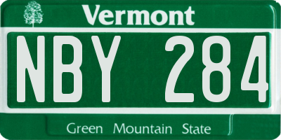 VT license plate NBY284
