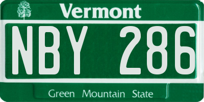 VT license plate NBY286
