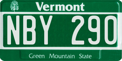 VT license plate NBY290