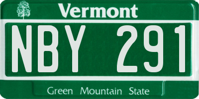 VT license plate NBY291