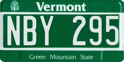 VT license plate NBY295