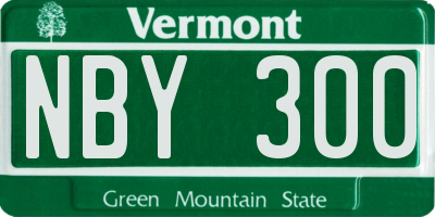 VT license plate NBY300