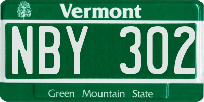 VT license plate NBY302