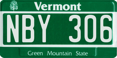 VT license plate NBY306
