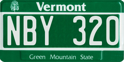 VT license plate NBY320