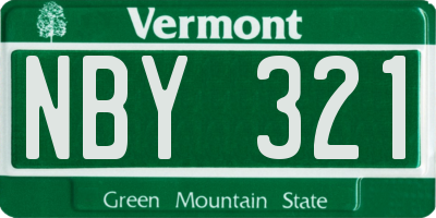 VT license plate NBY321