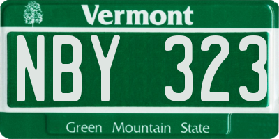 VT license plate NBY323