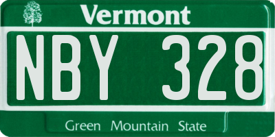 VT license plate NBY328