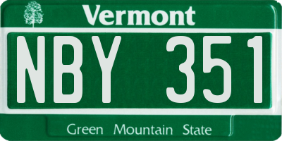 VT license plate NBY351