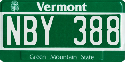 VT license plate NBY388