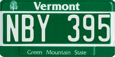 VT license plate NBY395