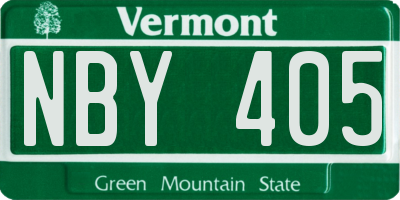 VT license plate NBY405