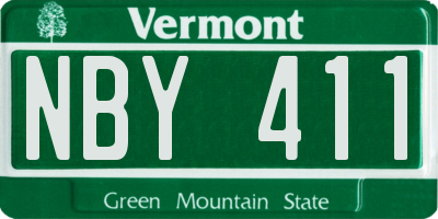 VT license plate NBY411