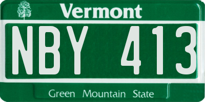 VT license plate NBY413