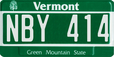 VT license plate NBY414