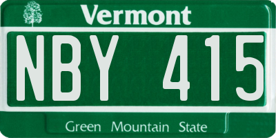 VT license plate NBY415
