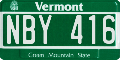 VT license plate NBY416