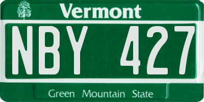 VT license plate NBY427