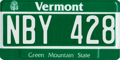 VT license plate NBY428