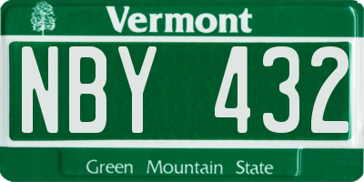 VT license plate NBY432