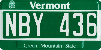 VT license plate NBY436