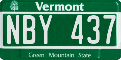 VT license plate NBY437