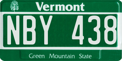 VT license plate NBY438