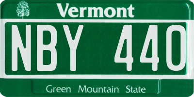 VT license plate NBY440