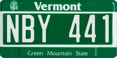 VT license plate NBY441