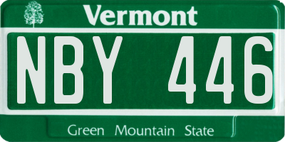 VT license plate NBY446