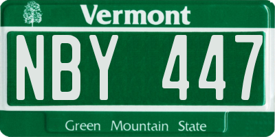 VT license plate NBY447